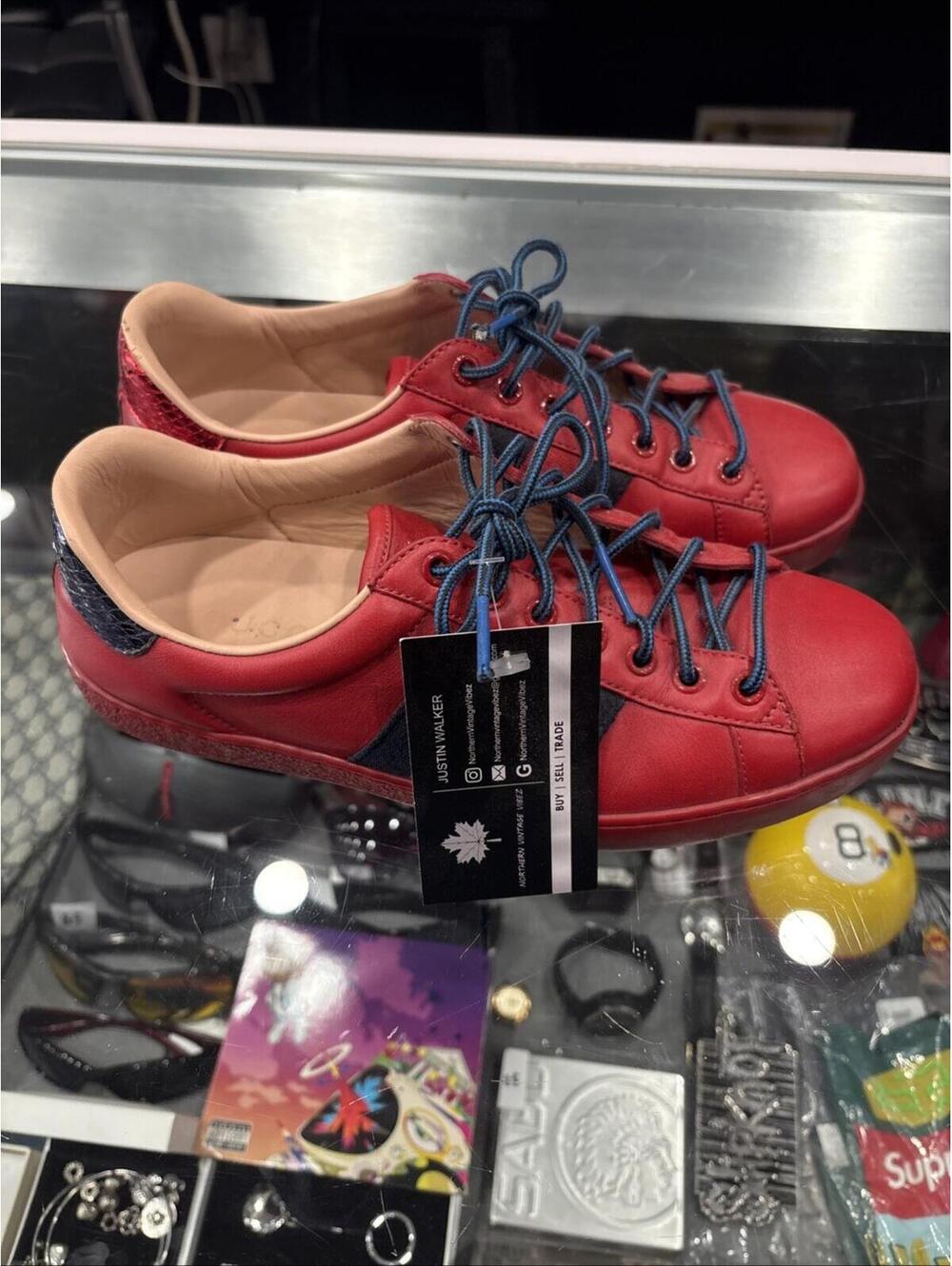 Men’s Leather Ace Bee Gucci Shoes